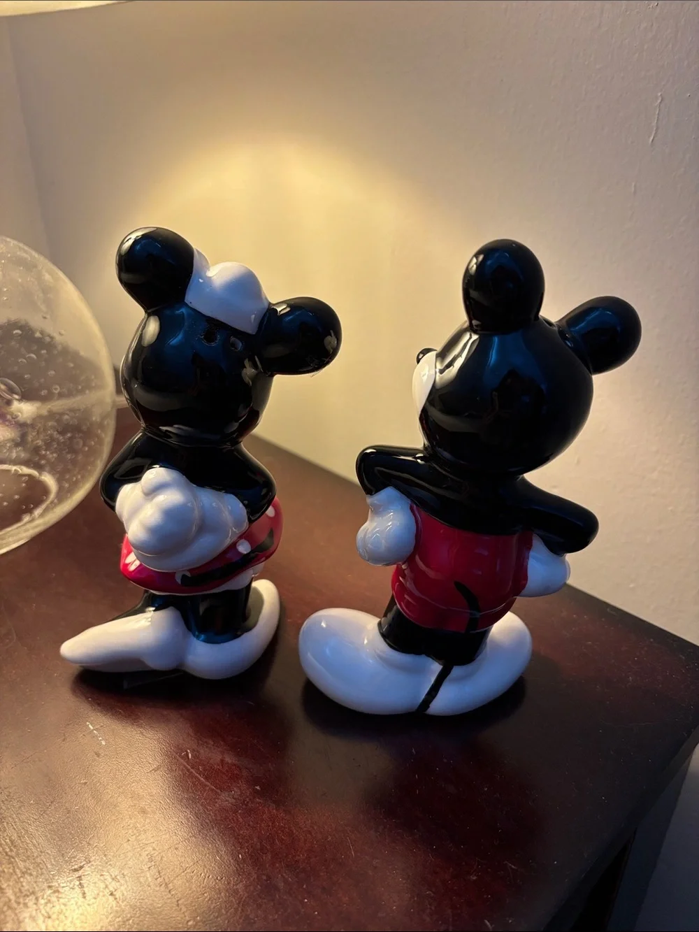 Classic Ceramic Mickey Mouse and Minnie Mouse Salt and Pepper Shakers